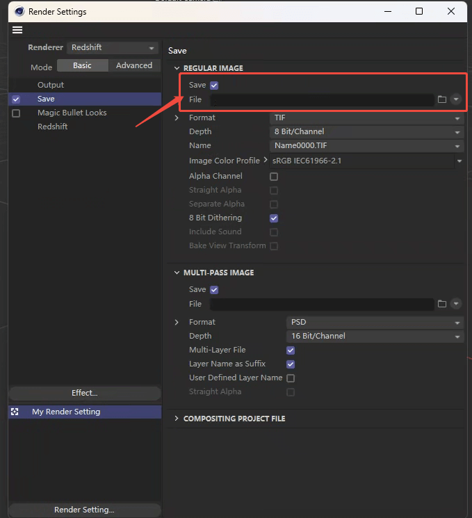 Step 3: Set output path in Cinema 4D scene