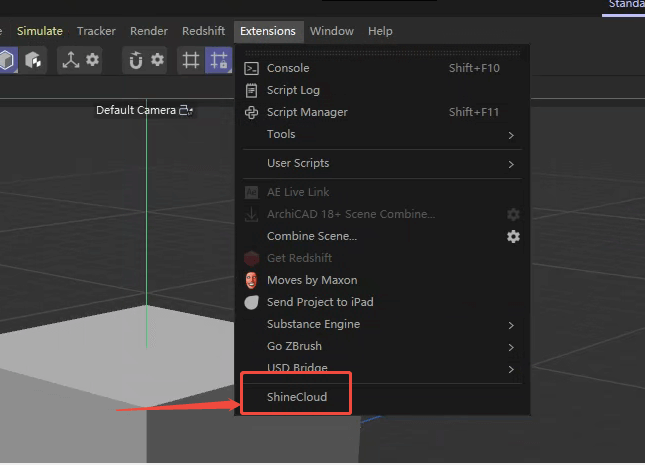 Step 4: Click ShineCloud to submit render task