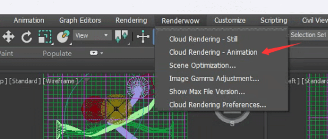Step 8: RenderWow plugin in 3ds Max menu