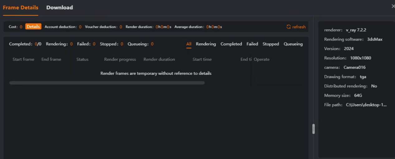 Step 18: Render task details and cost information
