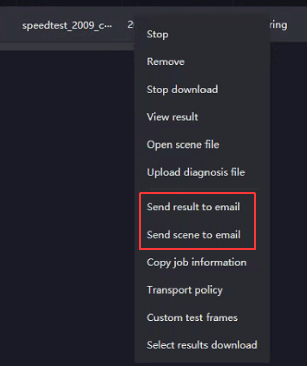 Step 19: Email notification settings for render results