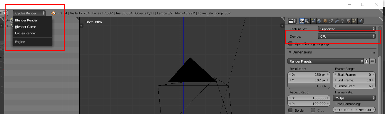 Step 7: Renderer selection in Blender