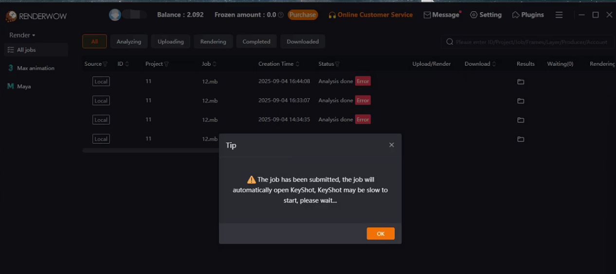 Step 6: Resolution confirmation window in KeyShot