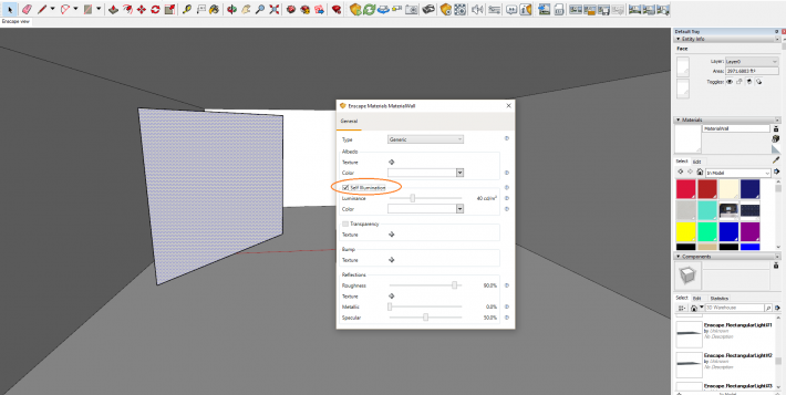 How to make luminescent materials in SketchUp
