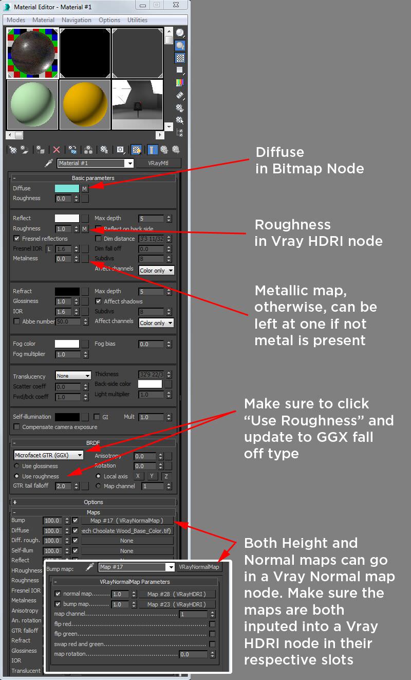 Use Metal/Roughness evaluation tool to set up the material