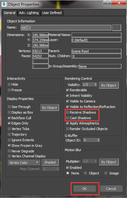 Object properties disable receive shadows and cast shadows option.