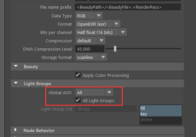 The Redshift Renderer Restores the Functionality of LightGroup