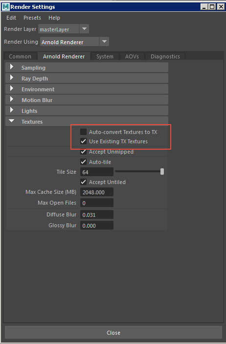 The example is set correctly when the farm submits the Arnold renderer task.