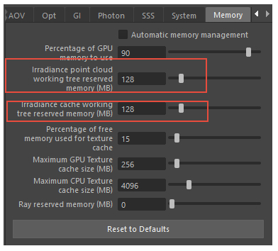 Reshift memory parameter setting position