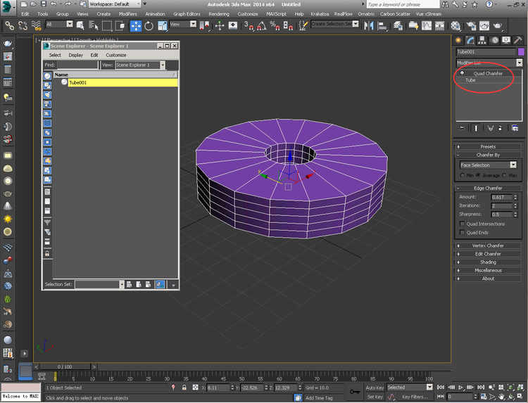 Quadchamfer parametric modeling